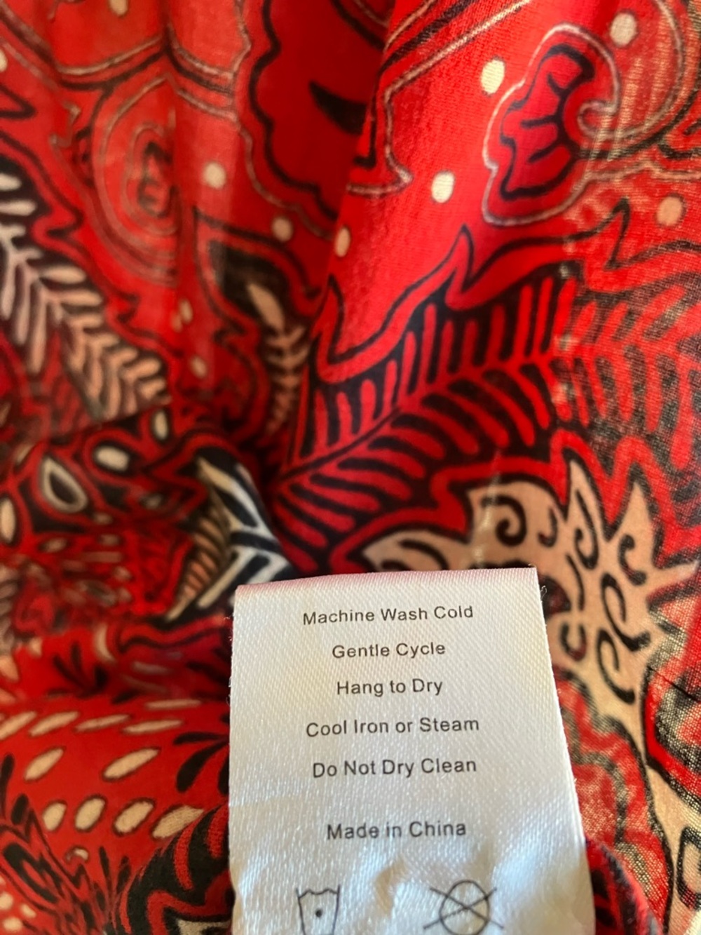 XiRENA Sumer Top Size XS Fire Red 100% Cotton Paisley Short Sleeve Blouse Resort - Picture 7 of 9